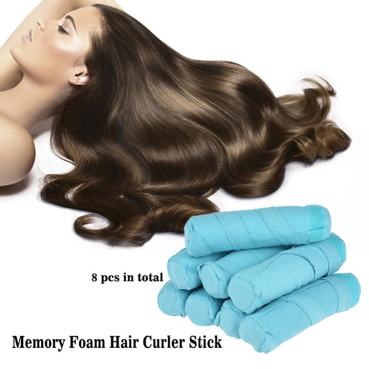 8pcs Hair Rollers Kit — Heatless Overnight Curls & Waves