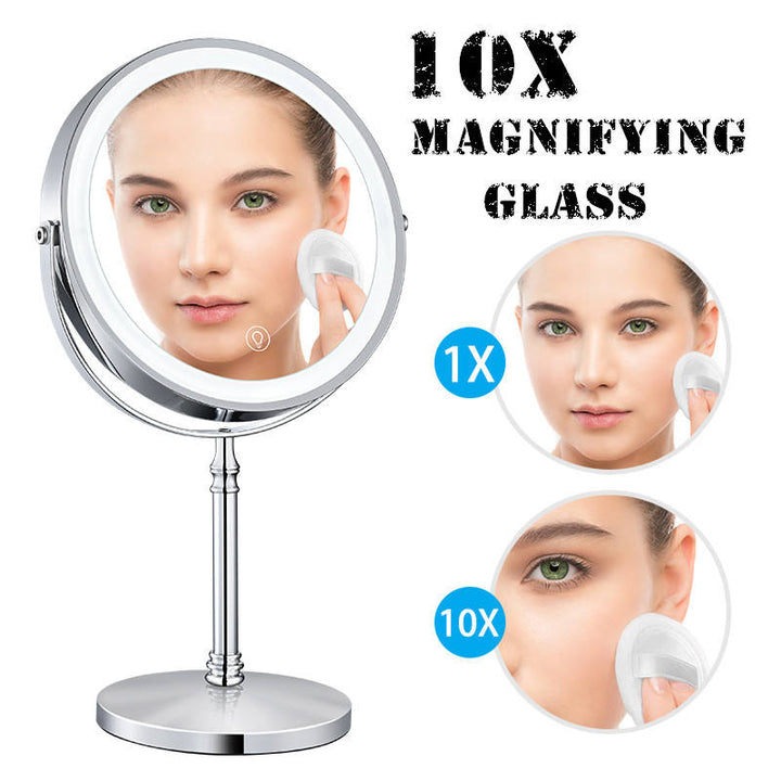 8" LED Vanity Mirror with Lights — 10X Magnification