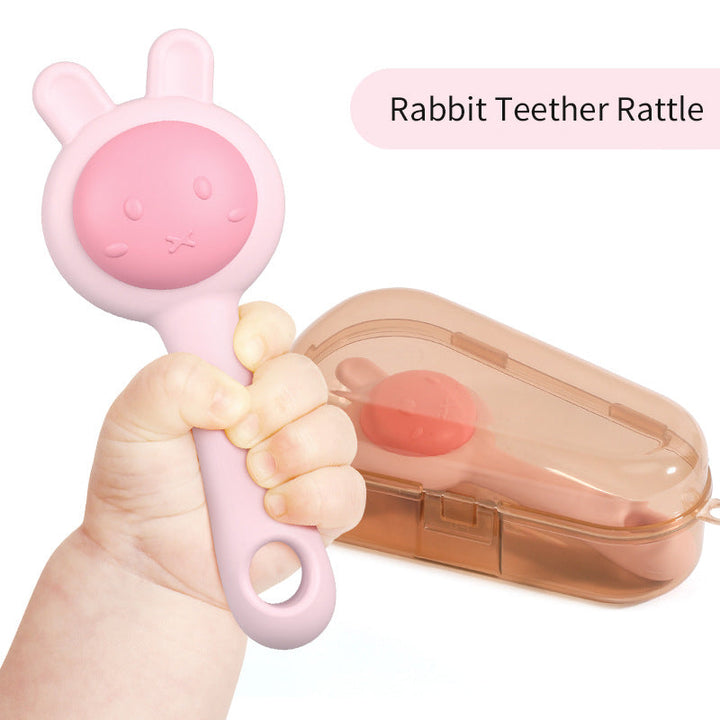 Baby Rattle Teether – Silicone Gum Massager & Sensory Toy