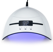 36W LED UV nail lamp dome with digital timer display showing 92 seconds and three control buttons