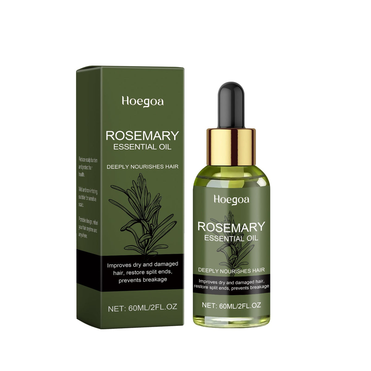 Rosemary Hair Oil for Dry, Damaged Hair & Glossy Shine