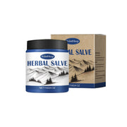 WoodSleep Herbal Salve jar with kraft box on white background