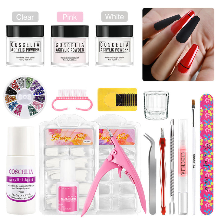 Acrylic Nail Extension Kit — Salon-Quality Pink & White