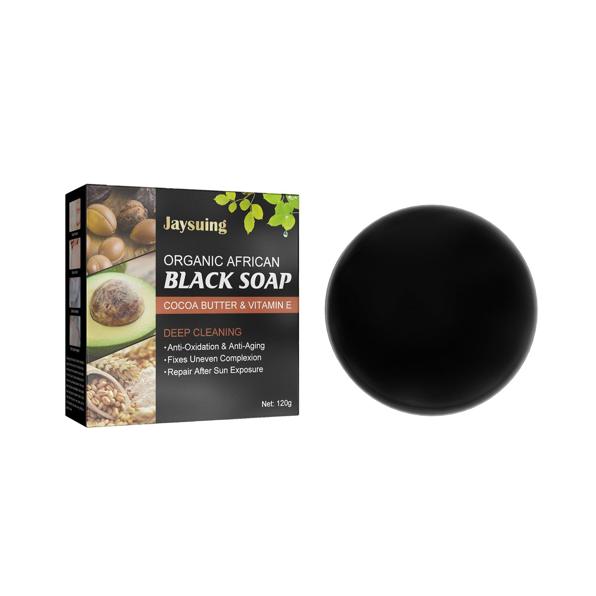 African Black Soap Bar for Acne-Prone Skin & Body