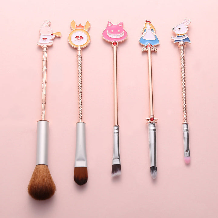 Alice Makeup Brush Set — 5 Enchanted Wand Brushes with Charms