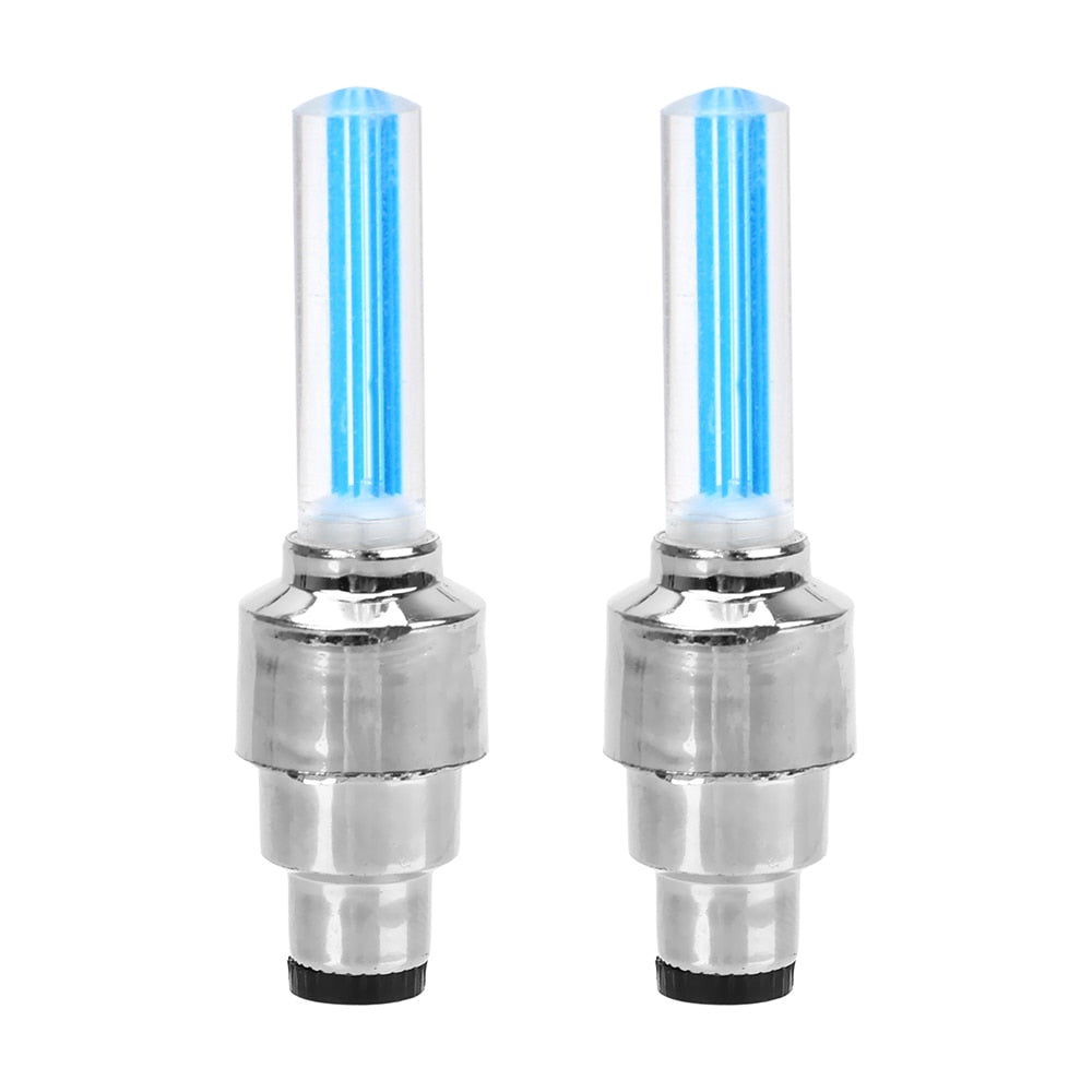 LED Tire Valve Cap Lights — Glowing Wheel Effect