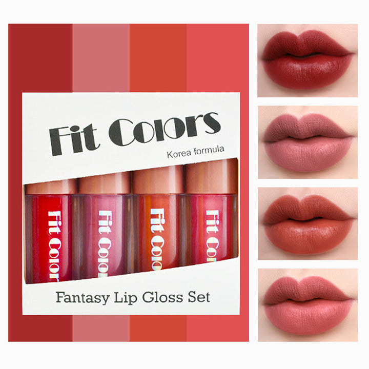 Travel Lip Gloss Set: Four Moisturizing Velvet Shades
