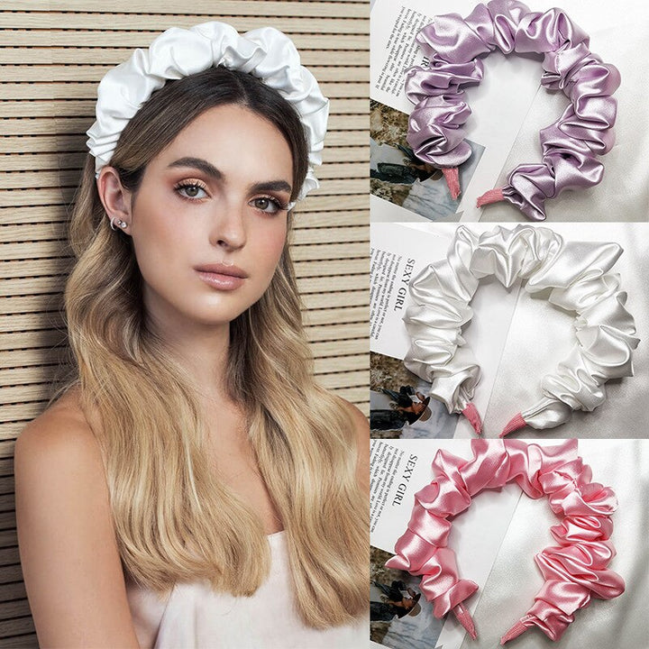 Silk Turban Headband — Voluminous Knot Wrap in Pastel Satin