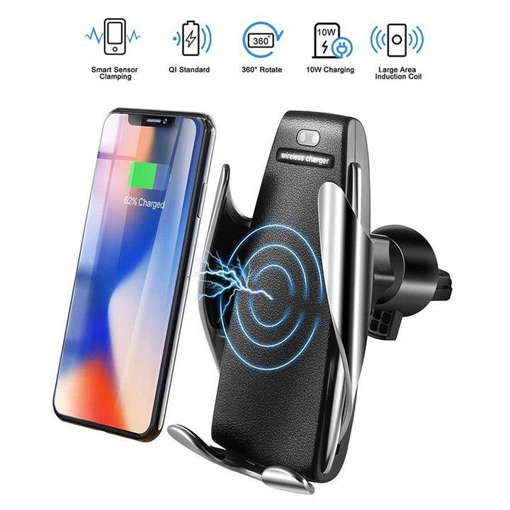 Auto-Clamping Wireless Car Charger Mount & Phone Holder