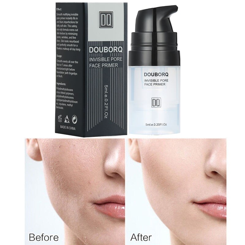 Product bottle with foam pump dispenser, and texture swatches on arm skin showing smooth application