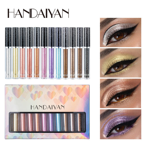 12-Piece Liquid Eyeshadow Set for Shimmering Looks