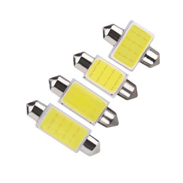 LED Festoon Dome Light Bulbs – 12‑Chip COB Crystal White, 4