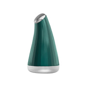 Complete facial ice roller tool on white background showing main cone applicator with chrome dome head and white silicone base