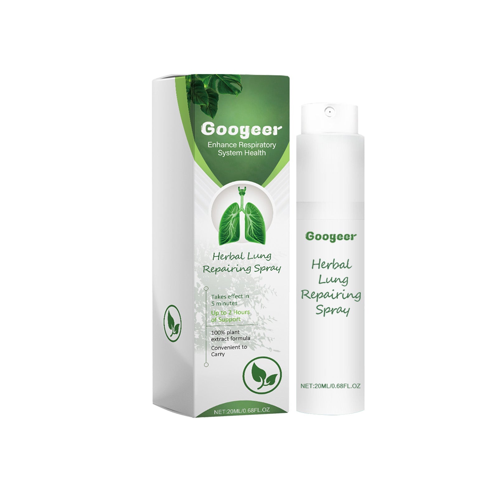 Googeer Herbal Lung Repairing Spray product and packaging display