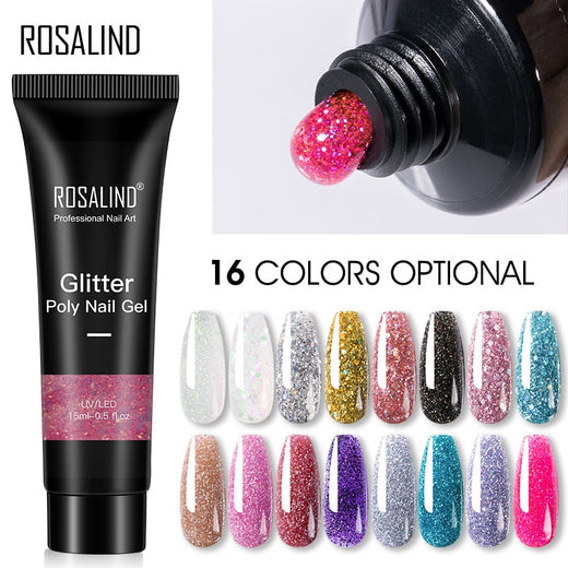 Glitter Poly Nail Gel Extensions for Salon-Style Sparkle