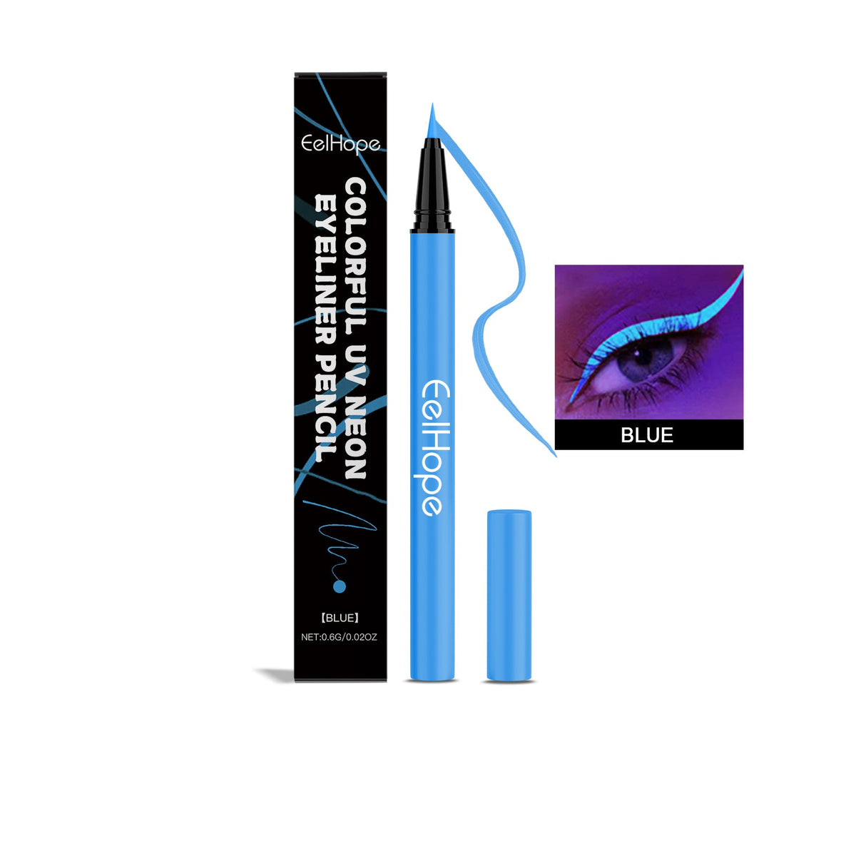 Neon Blue Liquid Eyeliner for Bold Party Eye Makeup