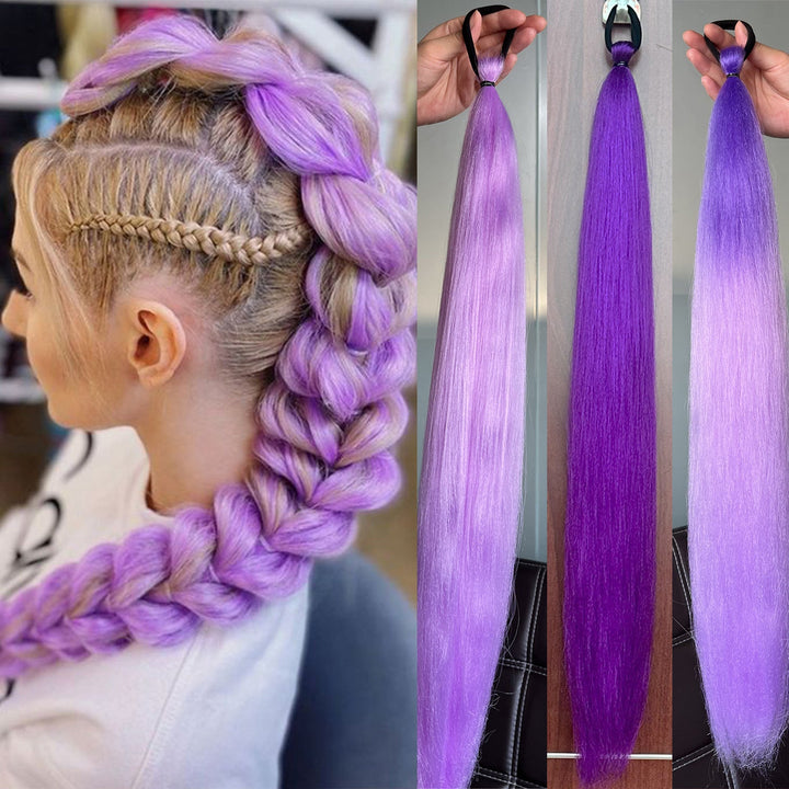 Colorful Ponytail Hair Extensions — Instant Braid Makeover