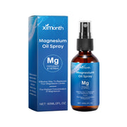 Ximonth Magnesium Oil Spray bottle with blue packaging box displayed side-by-side on white background