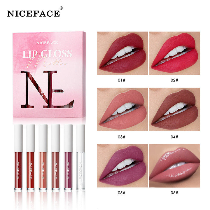 Matte Lip Gloss Set, 6 Shades for Polished Lip Looks