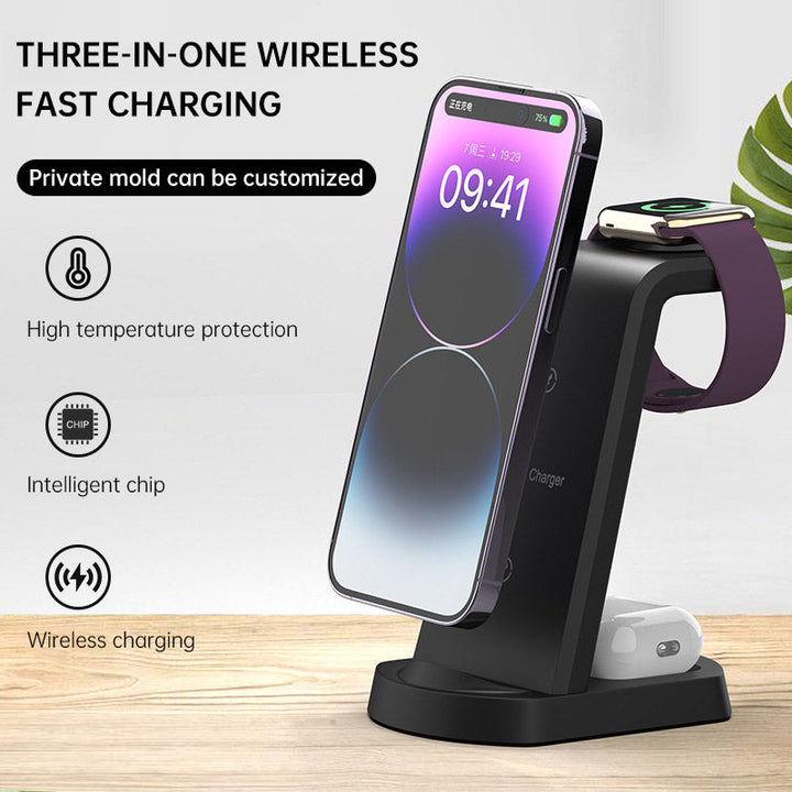 3-in-1 Wireless Charger Dock for Phone, Watch & Buds