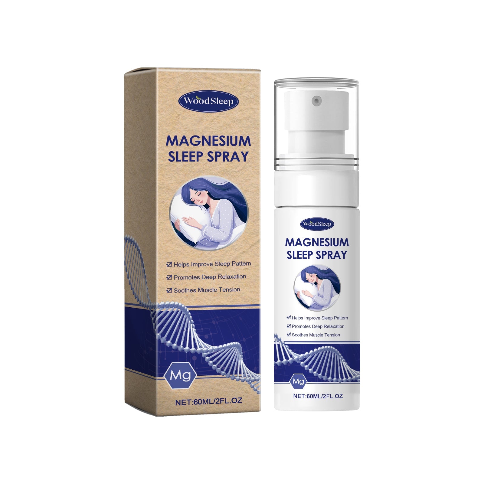 Product benefits with spray application on arm and lavender botanical imagery