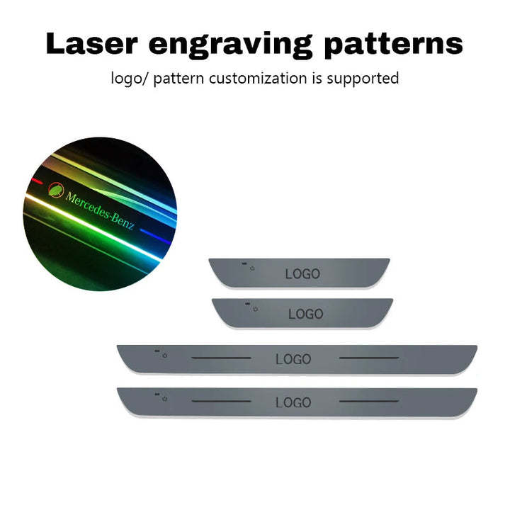 LED Door Sill Scuff Plates — Customizable RGB Neon Lighting