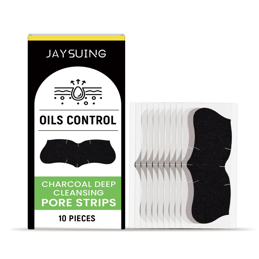 Charcoal Nose Strips for Blackhead Removal, 10-Pack