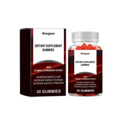Product packaging and bottle display showing Googeer Dietary Supplement Gummies with 30-count bottle and branded box