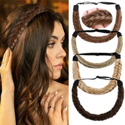 Woman with long braided hairstyle featuring the fishbone braid accessory integrated into flowing waves