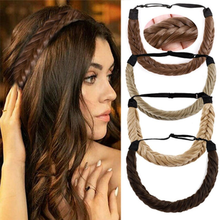 Fishbone Braid Hairband - 16-inch Voluminous Style, 6 Shades