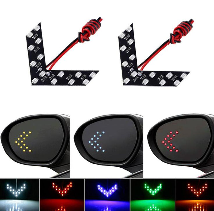 LED Mirror Turn Signals — 14 SMD Sequential Arrow, Multi-Color