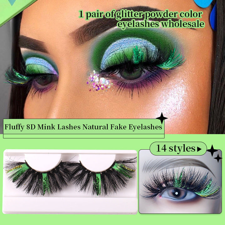 Pink Sequin Mink Lashes 25mm Dramatic Christmas Eyes