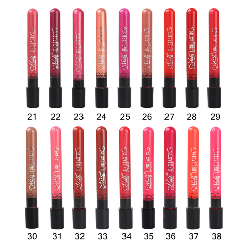 Matte Lip Gloss, 38 Colors for Long-Lasting Color