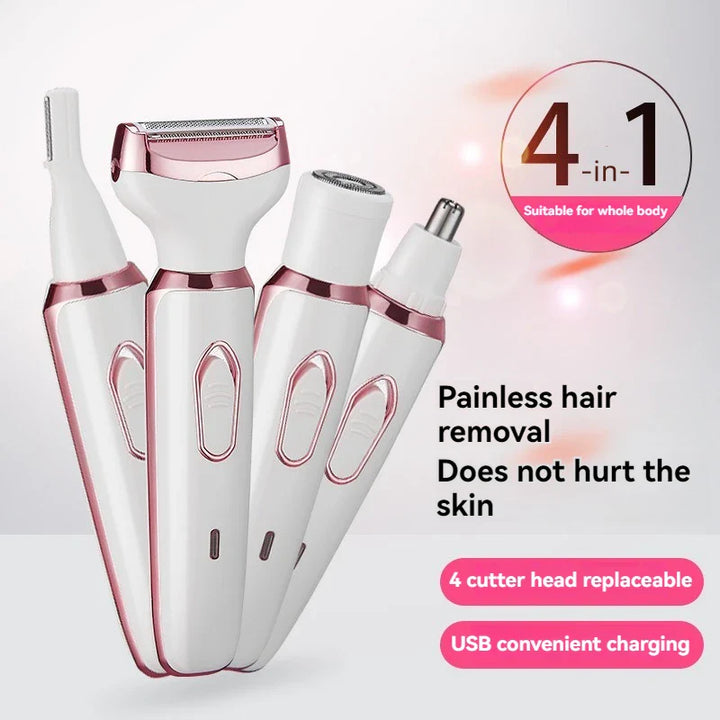 4‑in‑1 Painless Hair Removal Device — Smooth Face, Body