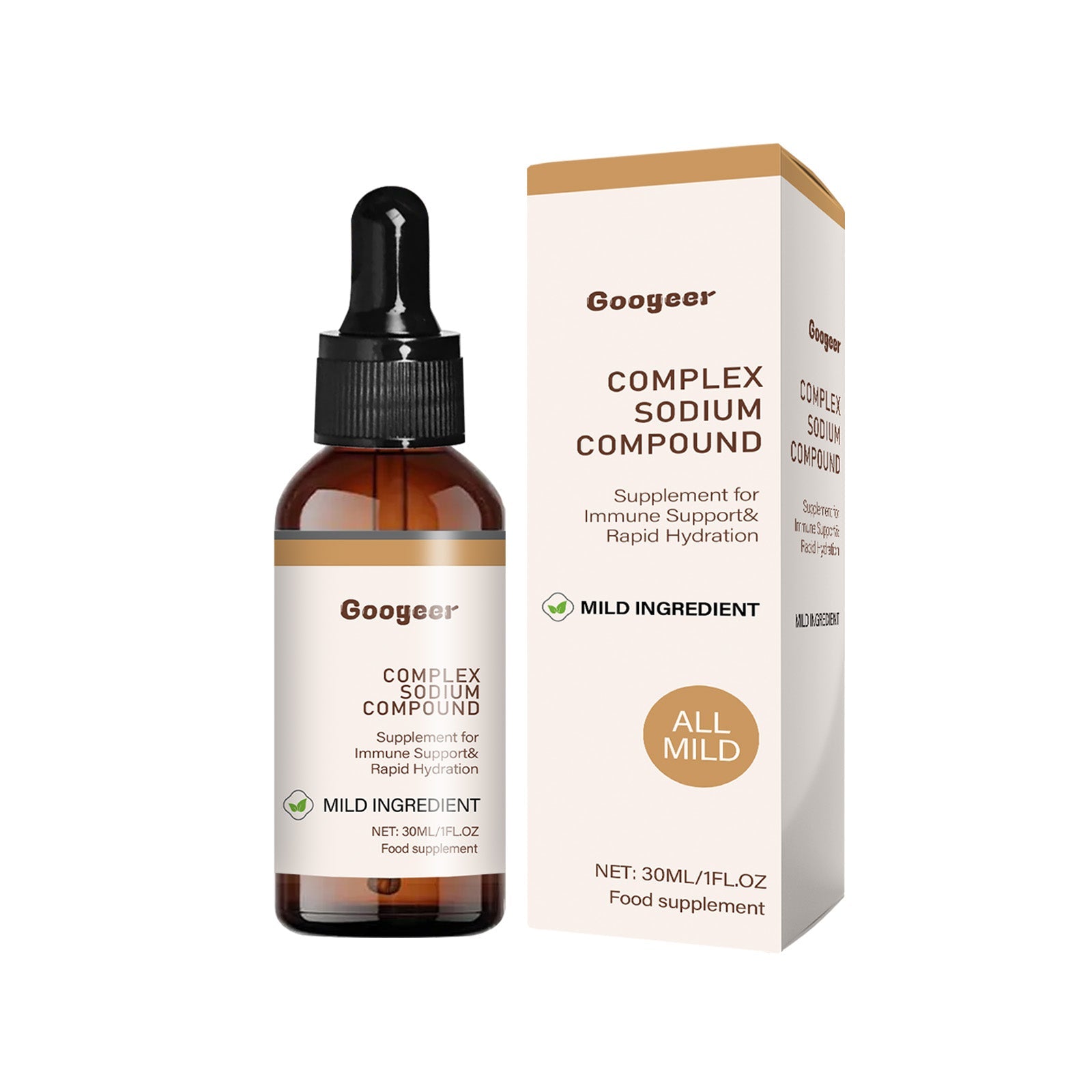 Product bottle and packaging box displayed together against white background