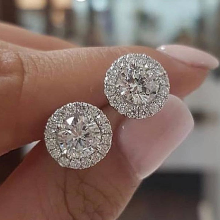 Sterling Silver CZ Stud Earrings — Brilliant Diamond-Like