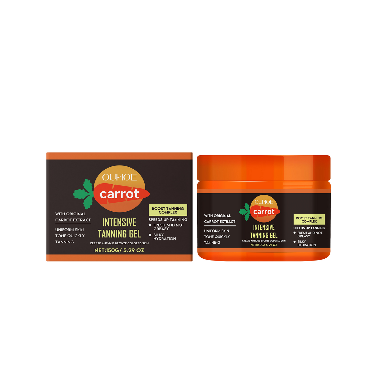 Carrot Tanning Gel for Fast Natural Bronze Skin