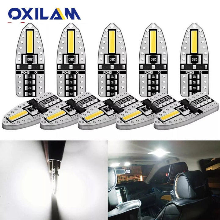 10x T10 LED W5W 194 Car Lights for Honda — 6000K Xenon