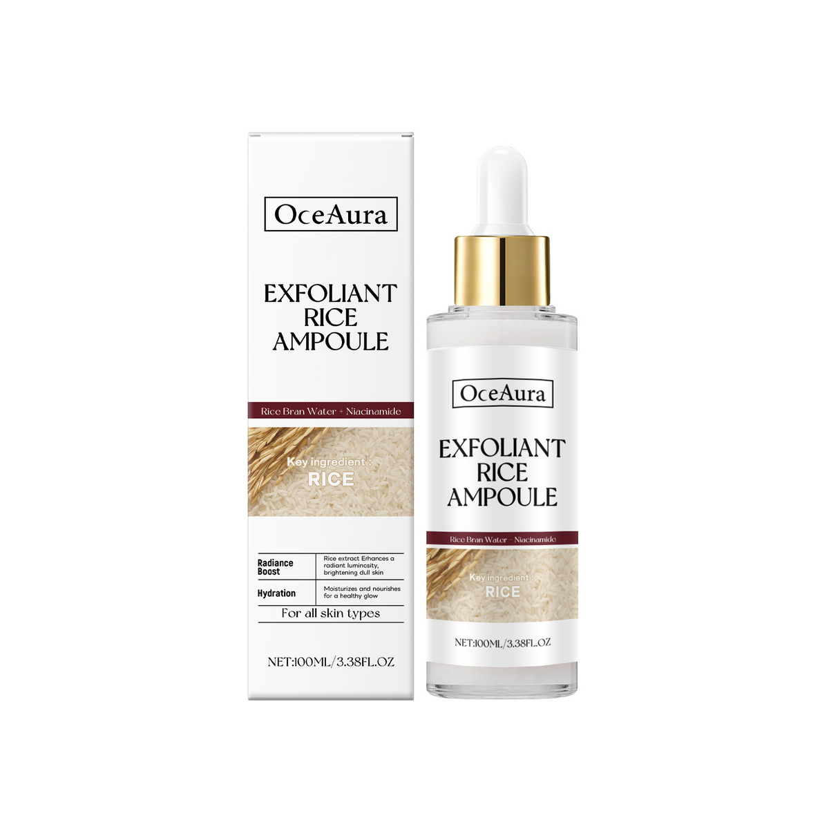 Rice Exfoliating Serum — Brightening & Hydrating Ampoule