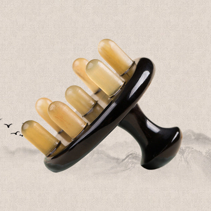 Ox Horn Acupoint Massage Comb — Seven-Star Meridian Therapy