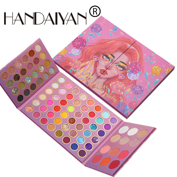 84-Color Makeup Palette for Eye, Blush & Highlight