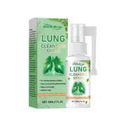 Product packaging and spray bottle displayed together showing South Moon branding, lung illustration, and 30ml size