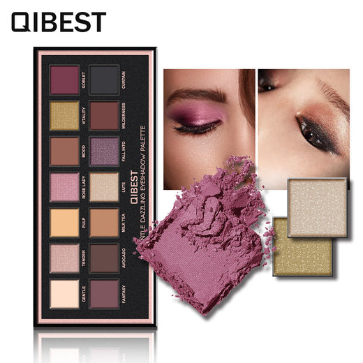 14-Color Eyeshadow Palette for Matte & Glossy Looks