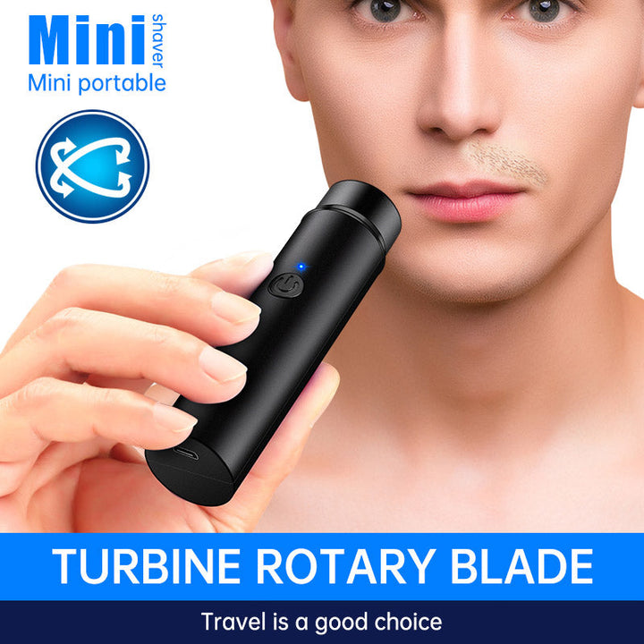 Compact Electric Shaver — 360° Turbine Blade for a Flawless