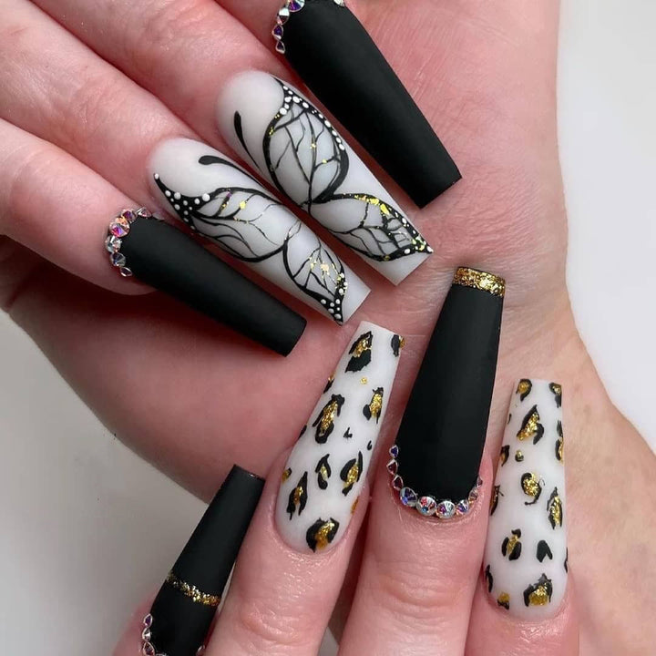 Butterfly Leopard Press-On Nails for Bold Statement Style