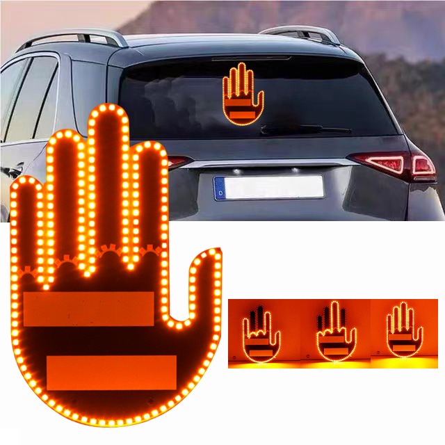 LED Middle Finger Light — Hilarious Rear Window Car Gesture