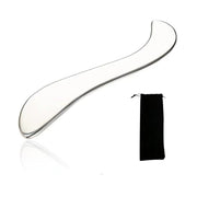 S-shaped stainless steel fascia knife with protective black carrying pouch