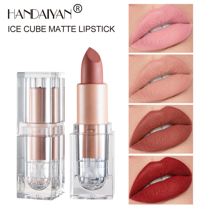 Ice Cube Matte Lipstick Set: Wearable Nude-to-Red Shades