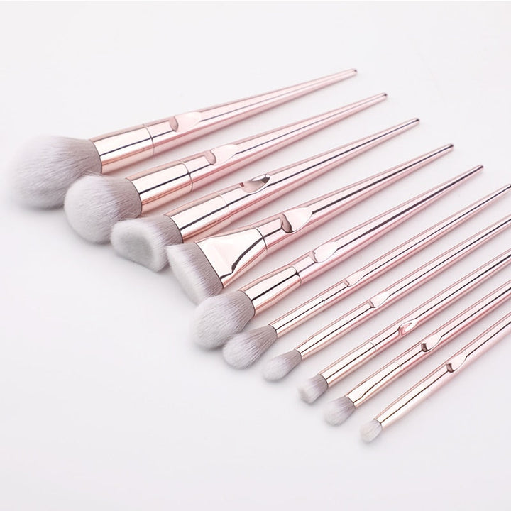 10-Piece Rose Gold Makeup Brush Set — Airbrushed Finish