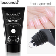 ibccndc Poly Gel transparent 30ml tube with decorative black packaging and white ornamental design
